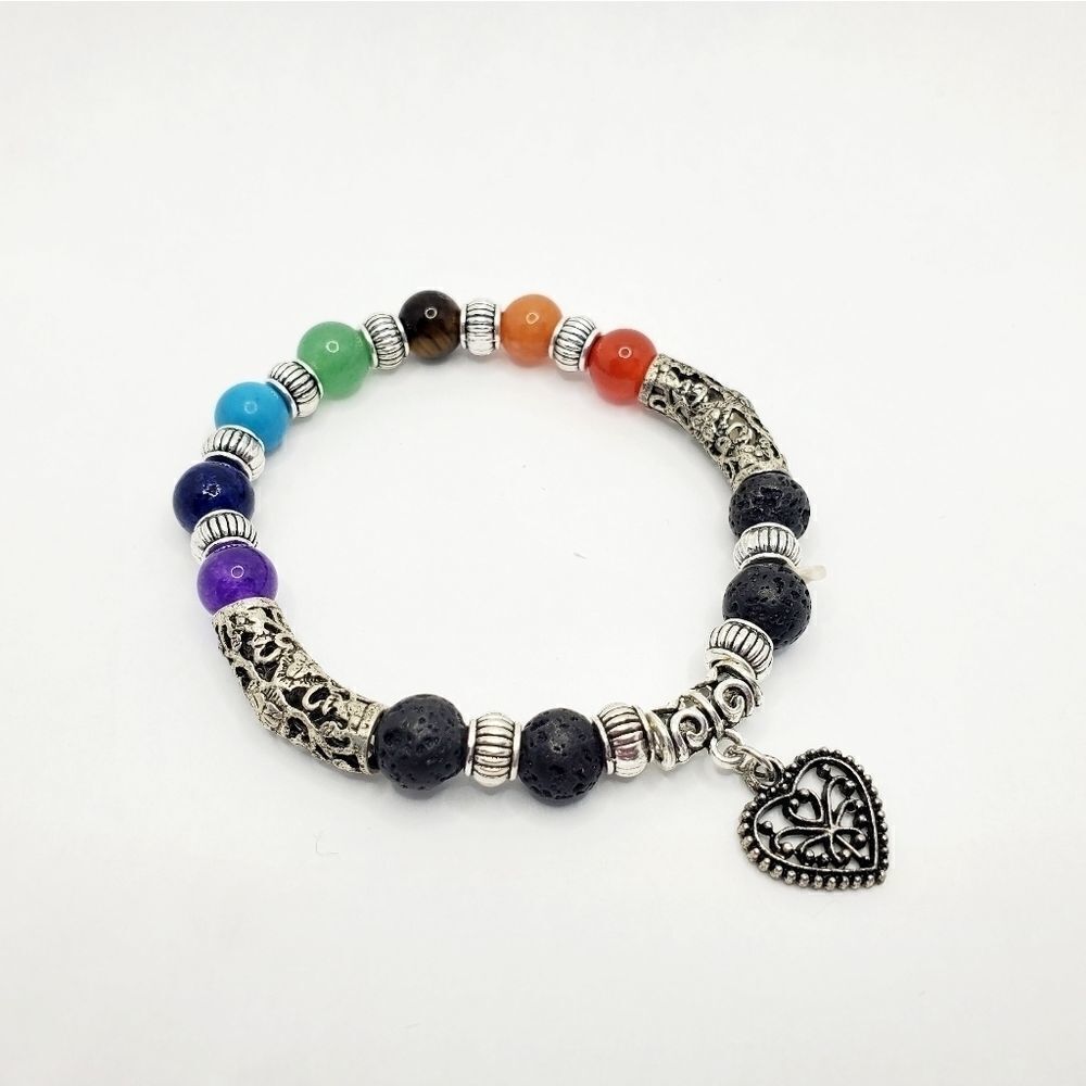 Hand Crafted Pride Gemstone Stretch Bracelet